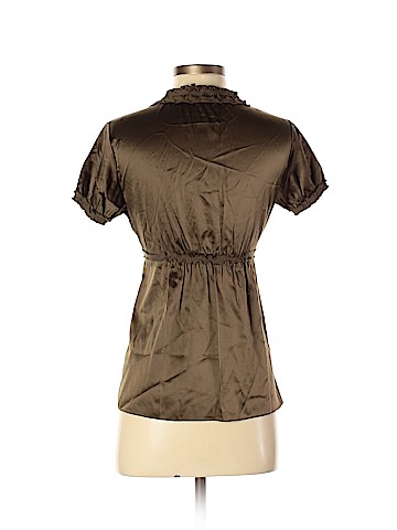 BCBGMAXAZRIA Short Sleeve Silk Top (view 2)