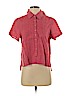 J.jill 100% Linen Red Short Sleeve Button-Down Shirt Size S (petite) - photo 1