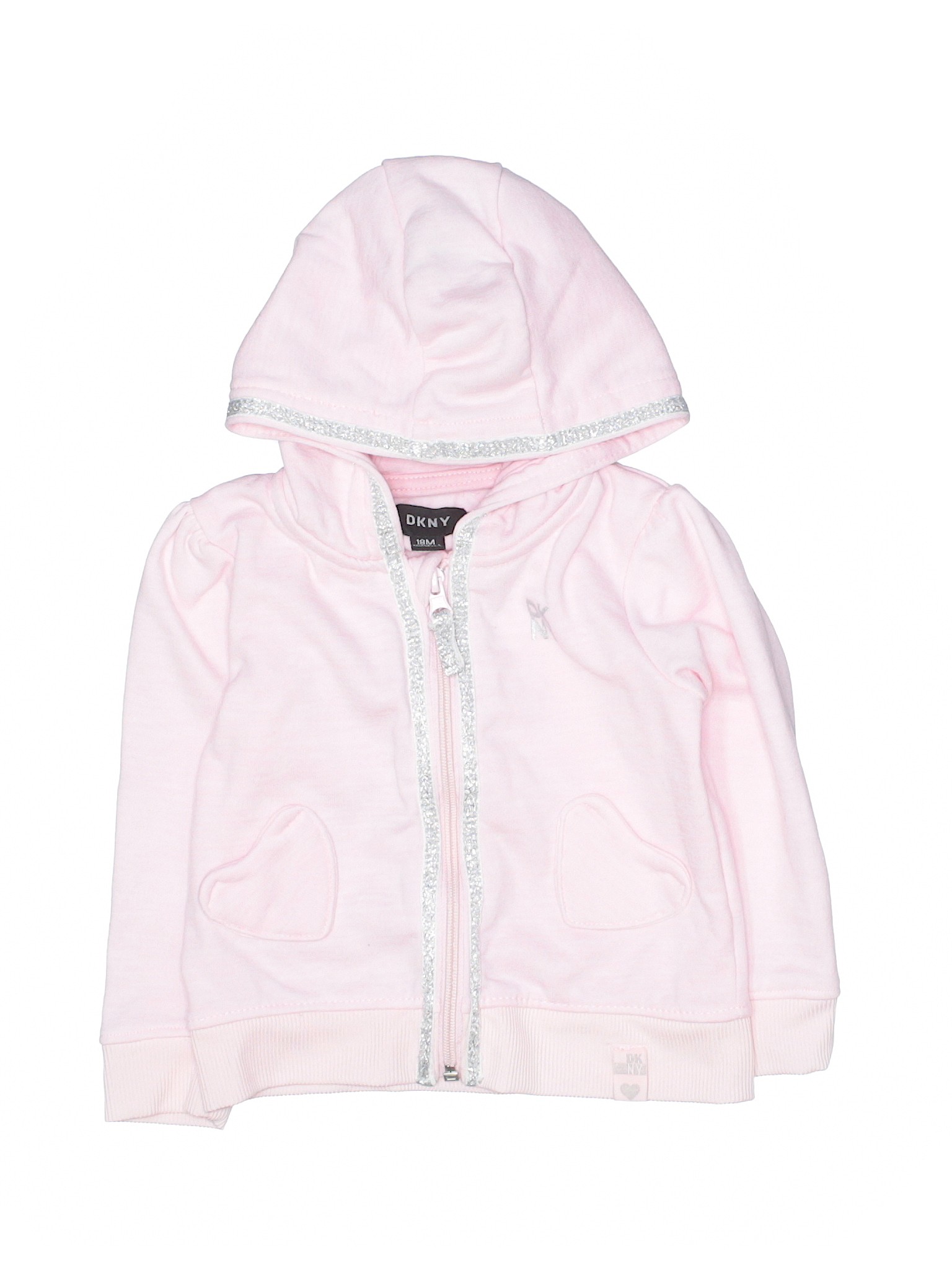 DKNY Girls Pink Zip Up Hoodie 18 Months | eBay