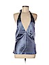 Laundry by Shelli Segal Blue Sleeveless Silk Top Size M - photo 1