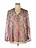 Mossimo 100% Polyester Pink Long Sleeve Blouse Size XL - photo 1