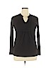 Merona 100% Polyester Black Long Sleeve Blouse Size XL - photo 1