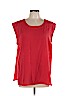 J.Crew 100% Polyester Red Short Sleeve Blouse Size XL - photo 1