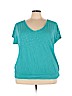 Lane Bryant 100% Cotton Blue Short Sleeve T-Shirt Size 22 - 24 Plus - photo 1