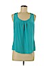 Trina Turk 100% Silk Blue Sleeveless Silk Top Size M - photo 1