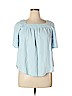 Universal Thread 100% Lyocell Blue Short Sleeve Blouse Size XL - photo 1