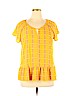 a.n.a. A New Approach 100% Polyester Yellow Short Sleeve Blouse Size XL (petite) - photo 1
