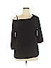 INC International Concepts Black 3/4 Sleeve Top Size XL - photo 1