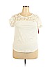 Merona 100% Cotton White Short Sleeve Top Size XL - photo 1