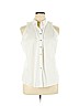 New York & Company White Sleeveless Button-Down Shirt Size XL - photo 1