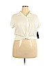 No Boundaries 100% Rayon Ivory Short Sleeve Button-Down Shirt Size XL - photo 1