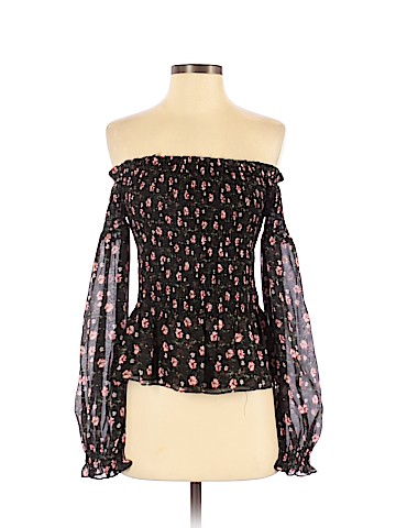 Intermix Long Sleeve Silk Top (view 1)