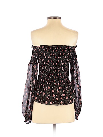 Intermix Long Sleeve Silk Top (view 2)