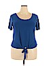 Promises Promises Blue Short Sleeve Top Size 2X - photo 1