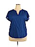Banana Republic Factory Store Blue Short Sleeve Blouse Size XL - photo 1