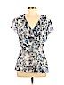 Banana Republic 100% Polyester Blue Short Sleeve Blouse Size 8 (petite) - photo 1