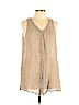 Eileen Fisher 100% Linen Tan Sleeveless Blouse Size L - photo 1