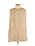 Eileen Fisher 100% Linen Tan Sleeveless Blouse Size L - photo 2