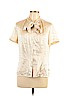 Brooks Brothers 100% Silk Tan Short Sleeve Silk Top Size 12 - photo 1