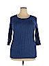 Reference Point 100% Cotton Blue Long Sleeve Top Size 2X - photo 1