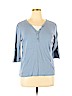 Christopher & Banks Blue 3/4 Sleeve Henley Size XL - photo 1