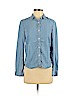 H&M 100% Lyocell Blue Long Sleeve Button-Down Shirt Size 2 - photo 1