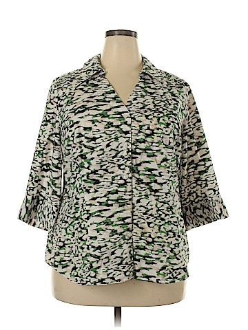 Alfani 3/4 Sleeve Button-Down Shirt (view 1)