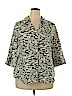 Alfani Green 3/4 Sleeve Button-Down Shirt Size 18 - photo 1