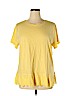 Ann Taylor LOFT 100% Cotton Yellow Short Sleeve T-Shirt Size 14 - photo 1