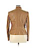 Lafayette 148 New York 100% Leather Tan Leather Jacket Size 14 - photo 2