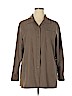 Crazy Horse by Liz Claiborne 100% Polyester Brown Long Sleeve Button-Down Shirt Size XL - photo 1