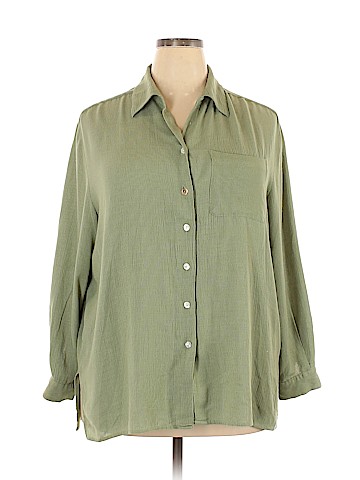 Karen Scott Long Sleeve Button-Down Shirt (view 1)