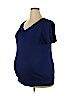 Motherhood 100% Cotton Blue Short Sleeve Blouse Size 1X - photo 1