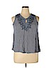 Knox Rose 100% Rayon Blue Sleeveless Blouse Size XL - photo 1