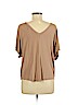 Topshop Tan Short Sleeve Top Size 6 - photo 2