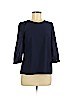 H&M 100% Polyester Blue 3/4 Sleeve Blouse Size 6 - photo 1