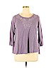 Sonoma Goods for Life 100% Cotton Purple 3/4 Sleeve Top Size XL - photo 1