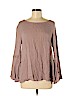 Double Zero 100% Rayon Tan Long Sleeve Blouse Size S - photo 1