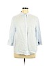 Chico's 100% Linen Blue Long Sleeve Button-Down Shirt Size XL (3) - photo 1