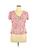 Jason Maxwell 100% Polyester Pink Short Sleeve Top Size XL - photo 1