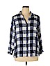 Tinsel 100% Rayon Blue Long Sleeve Button-Down Shirt Size 1X - photo 1