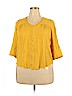 John Paul Richard 100% Rayon Yellow 3/4 Sleeve Top Size XXL - photo 1