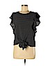 Monteau Black Short Sleeve Blouse Size M - photo 1