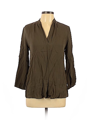 Theory Long Sleeve Silk Top (view 1)