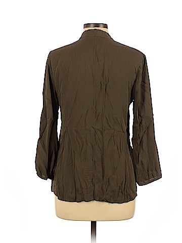 Theory Long Sleeve Silk Top (view 2)