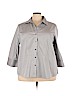 Foxcroft 100% Cotton Gray Long Sleeve Button-Down Shirt Size 24 - photo 1