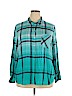 Westbound 100% Rayon Green Long Sleeve Button-Down Shirt Size 2X - photo 1