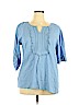 Gloria Vanderbilt 100% Cotton Blue Short Sleeve Blouse Size XL - photo 1