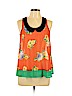 Lush 100% Polyester Orange Sleeveless Blouse Size L - photo 1