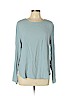 H&M 100% Viscose Blue Long Sleeve Blouse Size 12 - photo 1